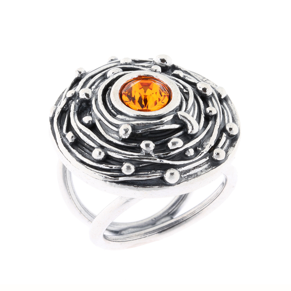 "Торнадо" кольцо в серебряном покрытии из коллекции "Фактура" от Jenavi