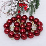 Новогодние шары 4 см (набор 24 шт) "Глянец", рубин (Серпантин)