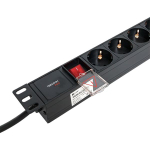 Блок розеток 19", 8 розеток EKF TRP-HPD-LS-16A-8SH-2MSH
