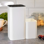 Подставка для ножей и столовых приборов, бело-черный