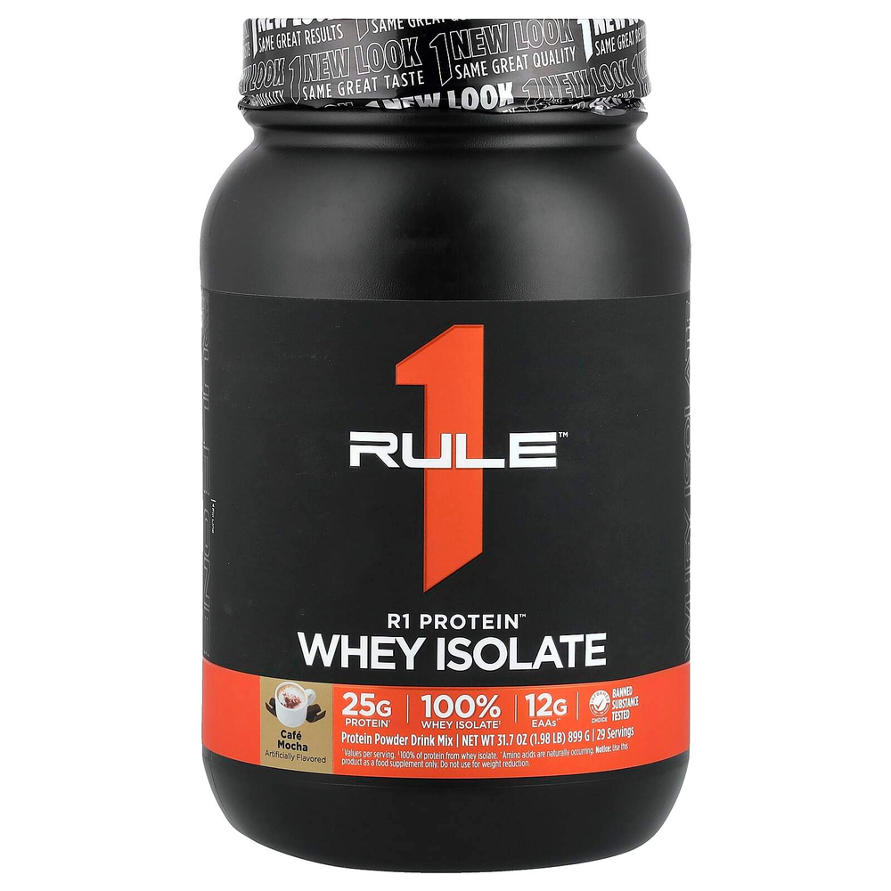 Rule One Proteins, R1 протеиновая смесь для приготовления напитка, со вкусом кофе мокко, 899 г (1,98 фунта)