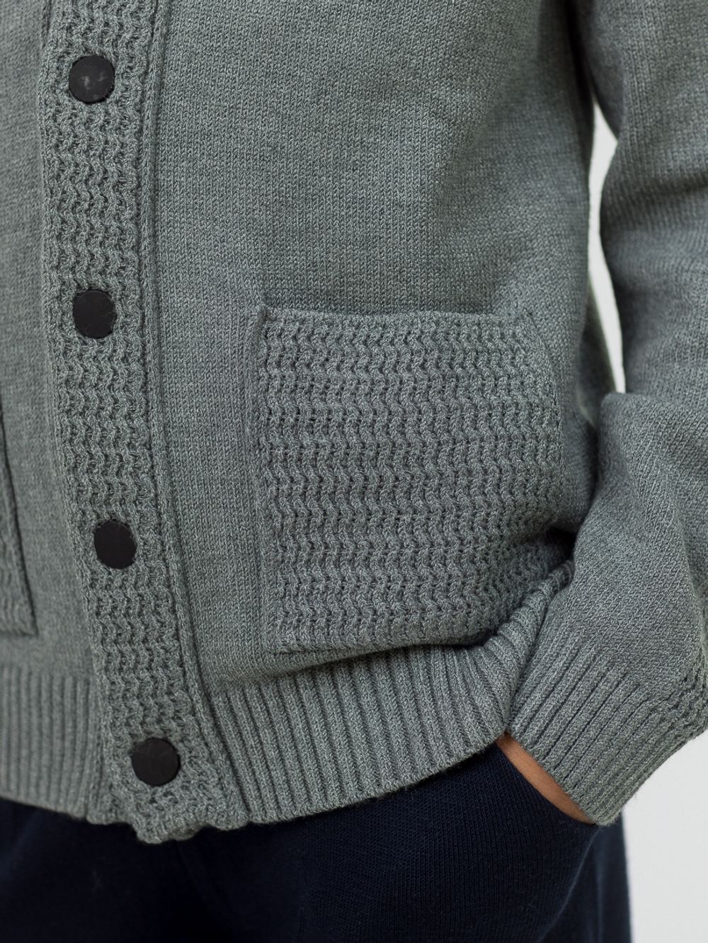 Кардиган для мальчика на пуговицах в школу AT1085 серый