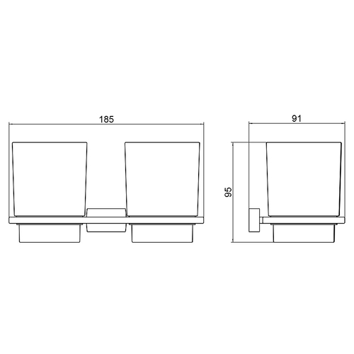 Стакан для зубных щеток Timo Selene 43034/00 двойной Хром