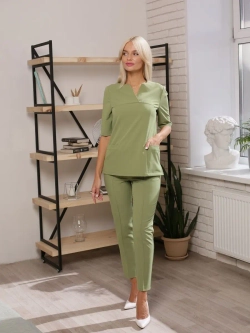 Рубашка медицинская стрейч оливковая