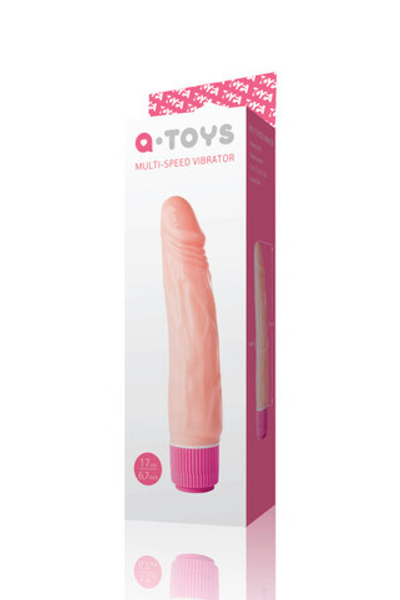 Многоскоростной вибратор с ярко выраженной головкой (Цвет: телесный)