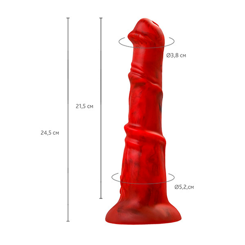 Силиконовый вибратор 24,5см ToyFa Black&Red Monster Rex 901018