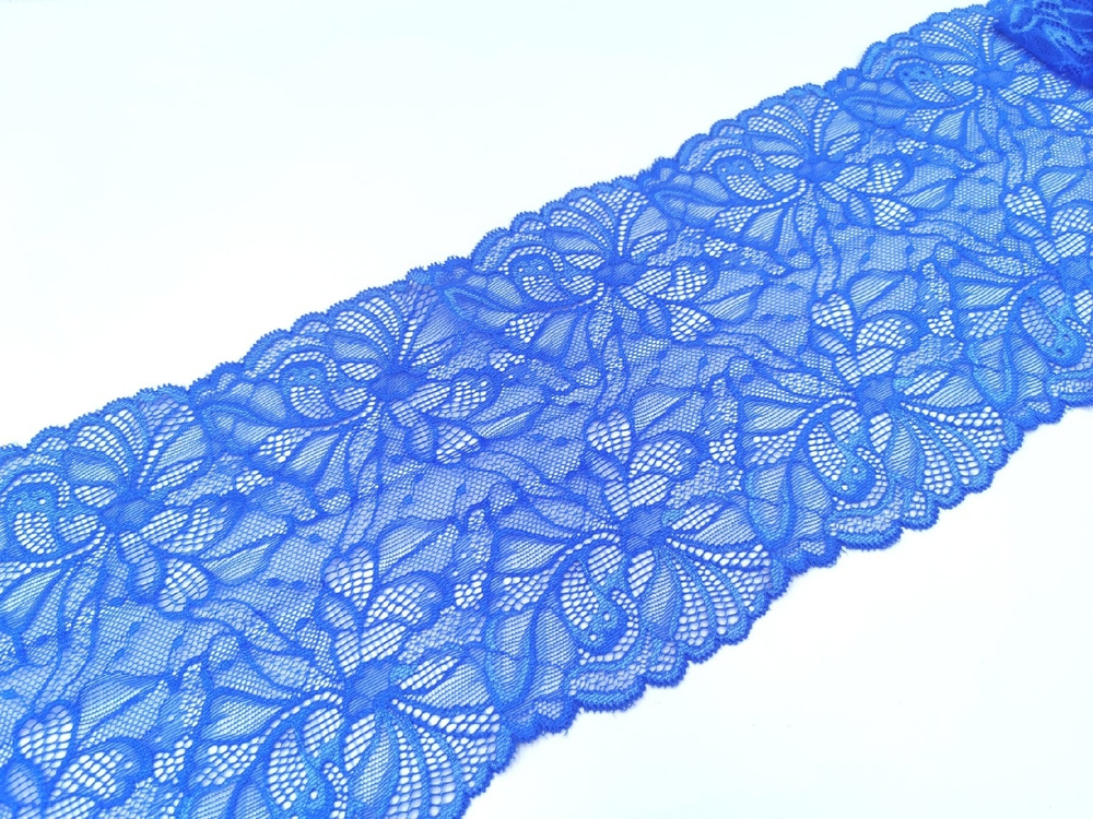 Эластичное кружево, 18 см, ярко-синее, (Арт: EK-2529), м