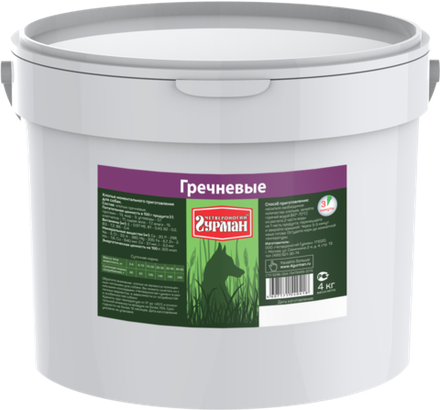 Каша моментальная для собак Четвероногий гурман "Хлопья гречневые", 4 кг