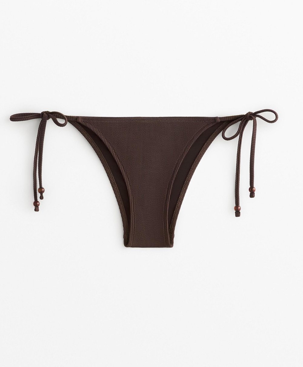 OYSHO Трусы-бикини средней посадки с завязками, шоколадный