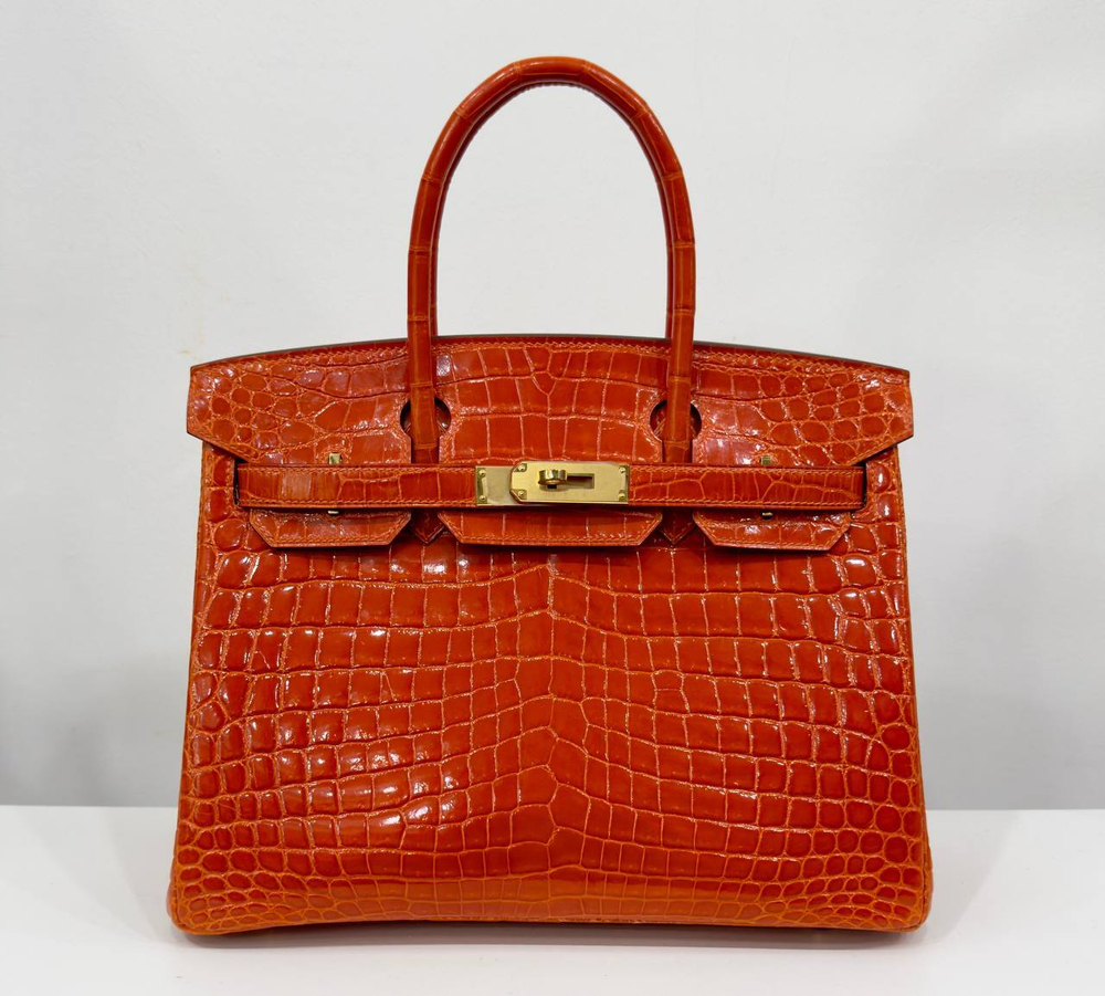 Сумка Hermes из кожи крокодила 35 см