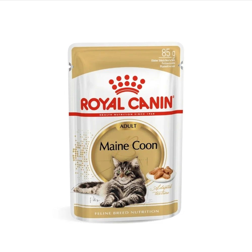 Royal Canin корм консервированный для взрослых кошек породы мэйн кун кусочки в соусе