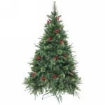 Ёлка «Царевна Зима» 150 см, ПВХ+Леска+Резина, шишки и ягоды (345 веток)