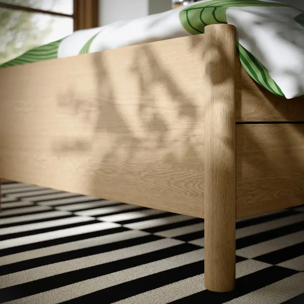 Каркас кровати с ящиками - TONSTAD IKEA/ ТОНСТАД ИКЕА, 90х200 см, светло-коричневый