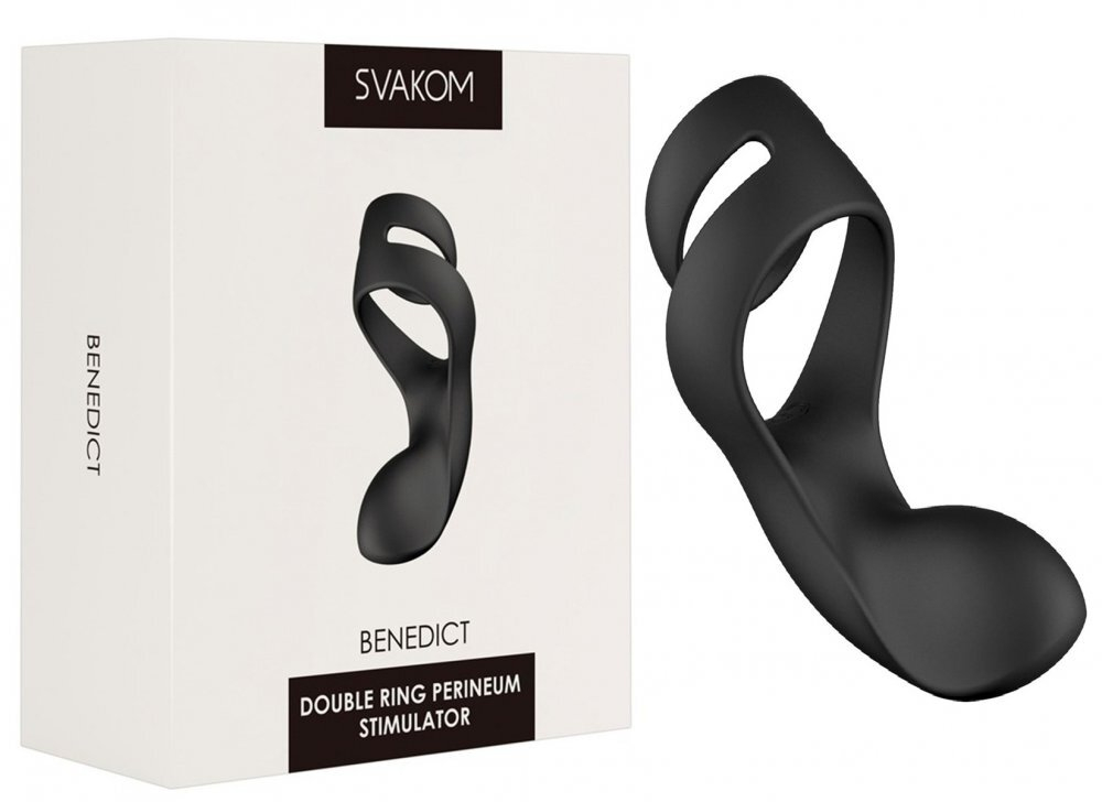 Вибростимулятор промежности с двойным кольцом Svakom Benedict чёрный