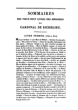 Mémoires du Cardinal de Richelieu. Tome 1. Annees 1610 a 1619. | Armand Jean du Plessis Richelieu