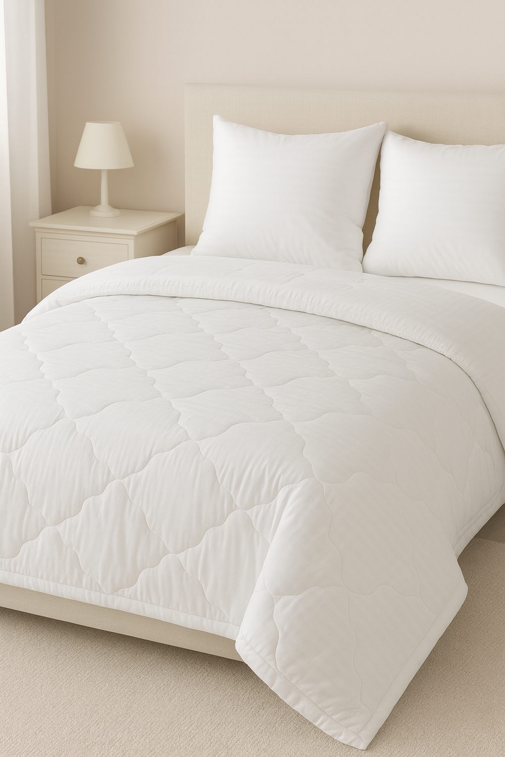 Одеяло всесезонное окантованое, хлопок, страйп-сатин, 300г/м2