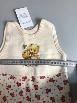 Ползунки для маленькой принцессы с милым мишкой, тепленькие 2-4 месяца