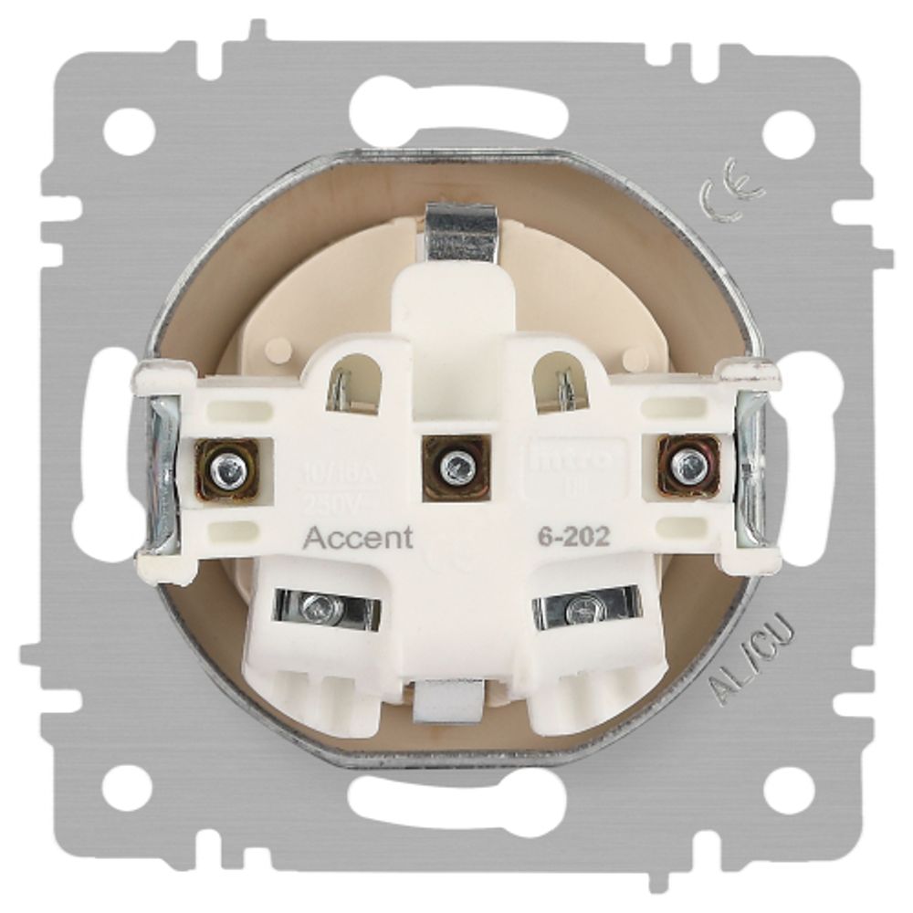 Розетка Intro Accent 6-202-11 2P+E Schuko 16А-250В IP20 СУ AL/CU cосна | Intro