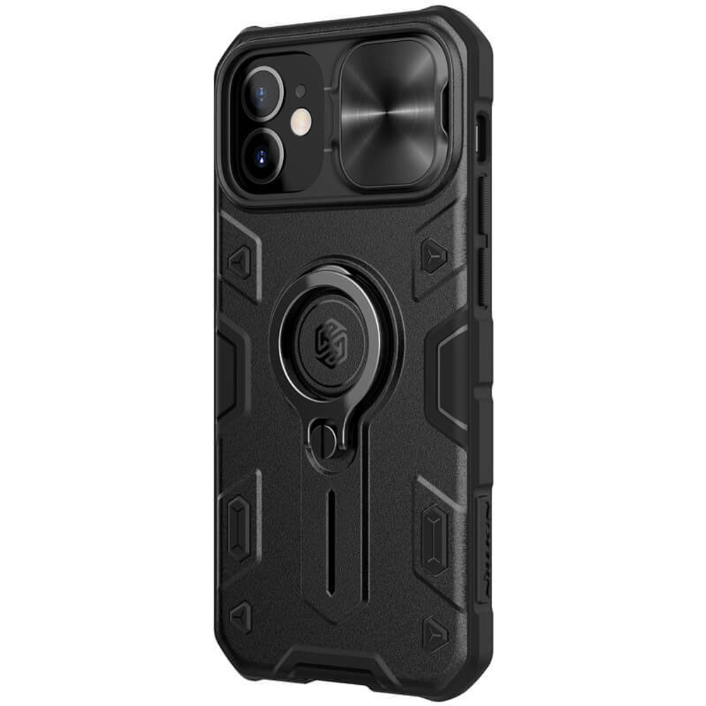 Противоударный чехол с кольцом и защитой камеры Nillkin CamShield Armor Case для iPhone 12 Mini