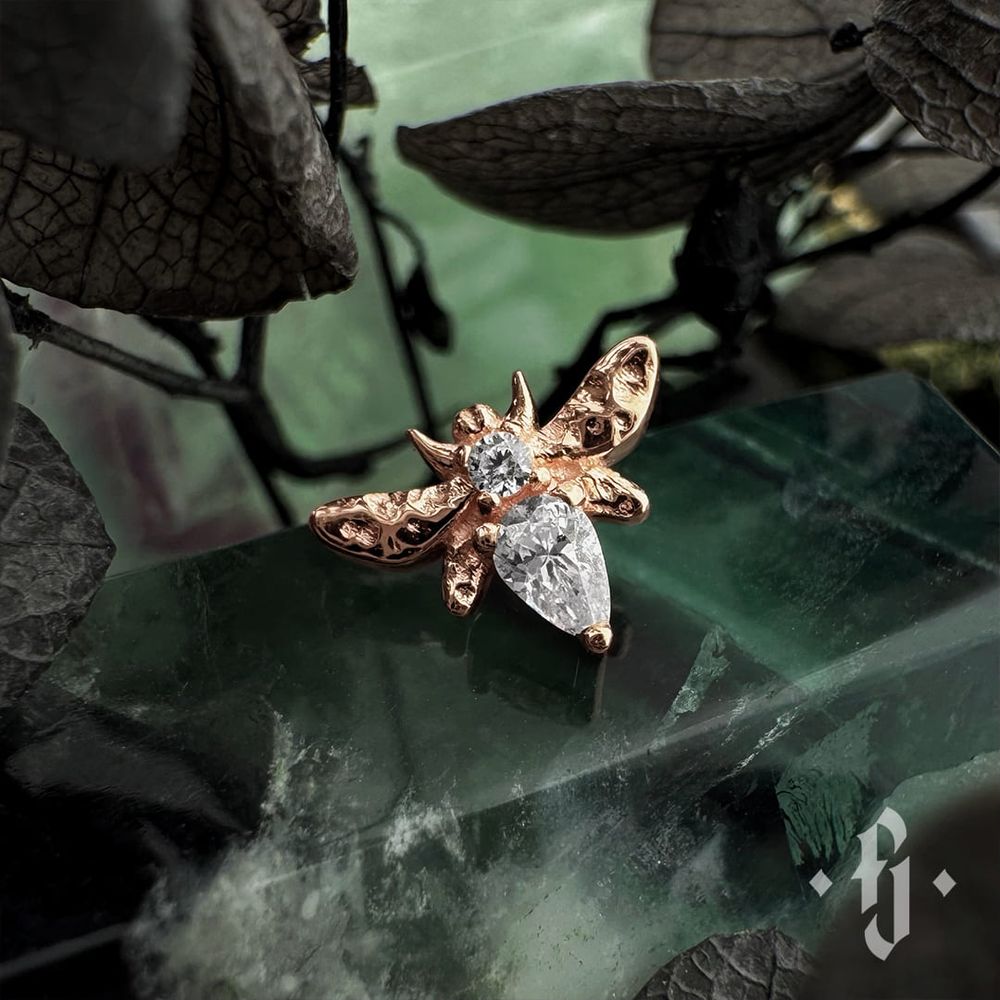 Накрутка "Mole" - Розовое золото - White CZ Накрутка "Mole" - Розовое золото - White CZ