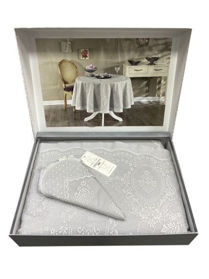 Скатерть в наборе MARINELLA серый Maison dor (Турция)