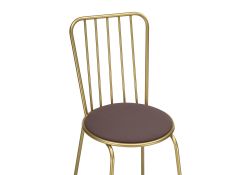 Стул на металлокаркасе Авалон какао велюр / золото