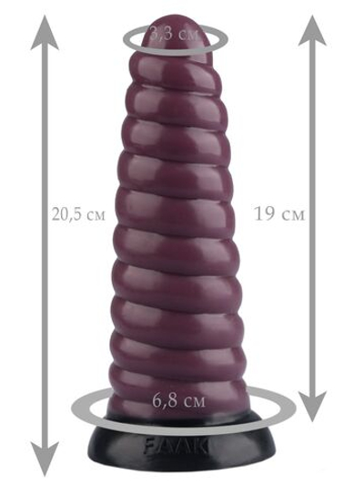 Коричневый рельефная анальная втулка - 20,5 см. (Цвет: коричневый)