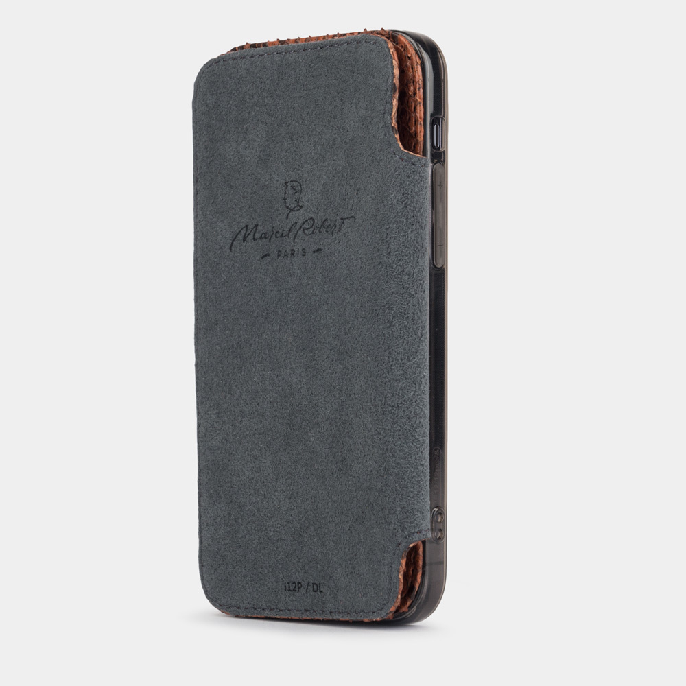 Чехол Benoit для iPhone 12 Pro Max из натуральной кожи питона, цвета Коньяк