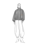 Шерстяной бомбер GREY c подкладкой в цвете Red