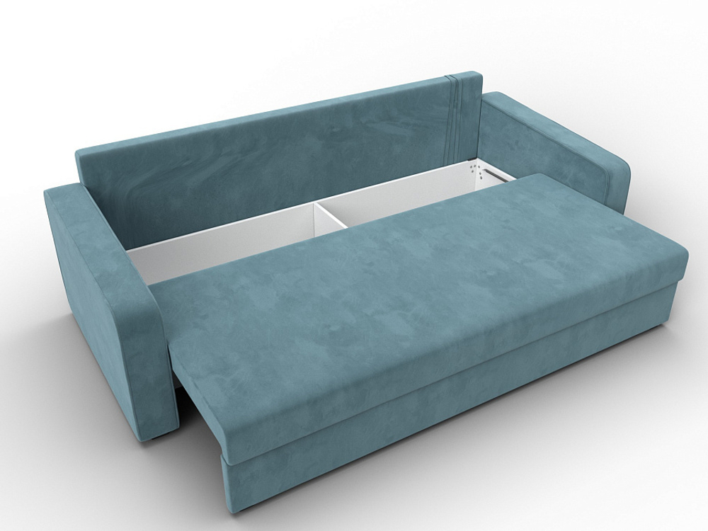 Диван прямой Лига-009 ВЕЛЮР Бирюзовый