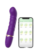 Фиолетовый перезаряжаемый вибратор Take Over The Swirl - 22,5 см