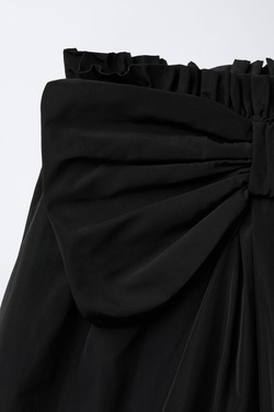 ZARA ЮБКА-ШОРТЫ С БАНТОМ, ЧЕРНЫЙ