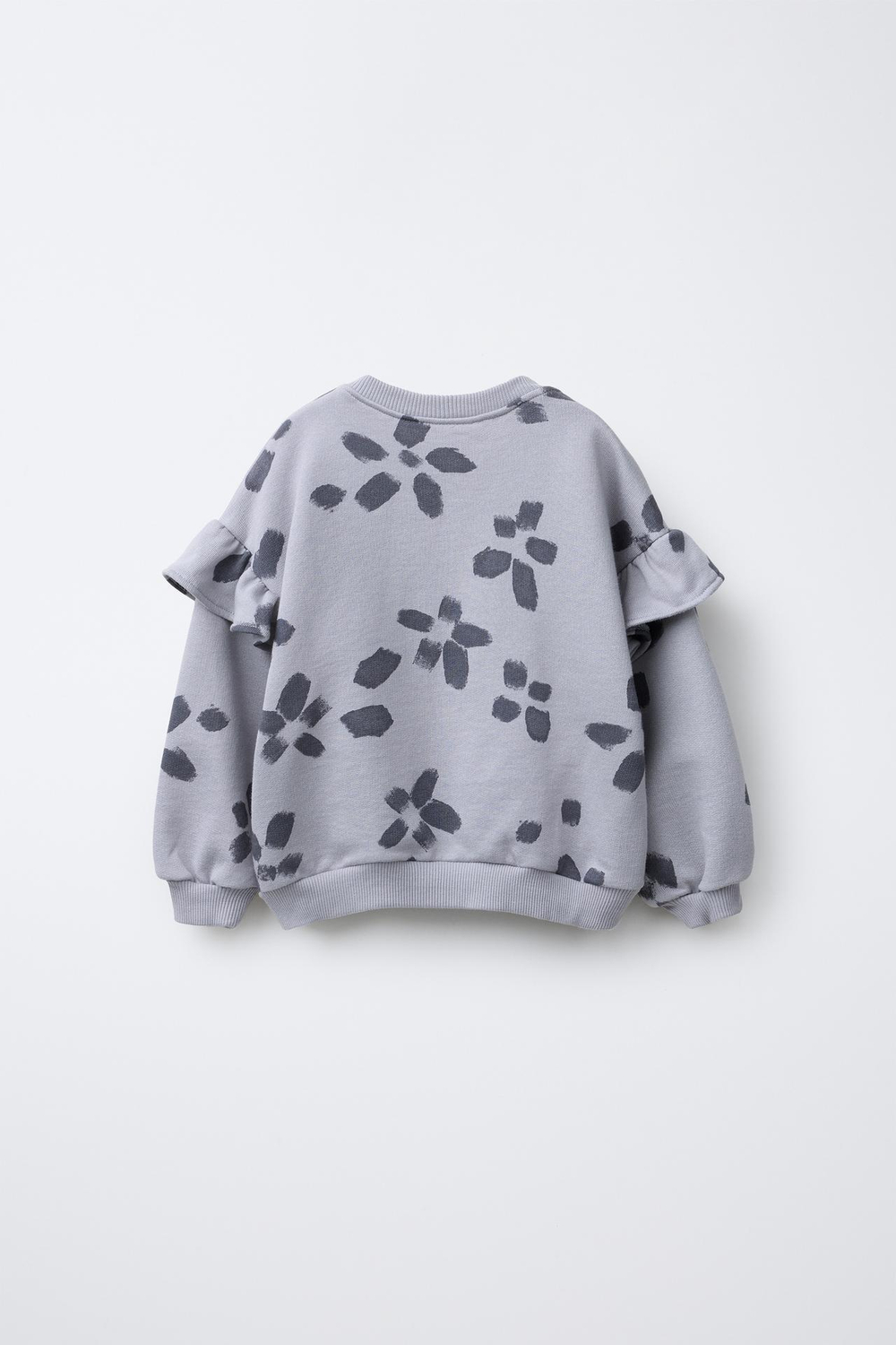 ZARA ТОЛСТОВКА С ЦВЕТОЧНЫМ ПРИНТОМ, СЕРЫЙ/СИНИЙ