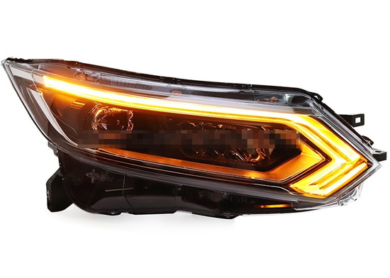 Передние фары Ниссан Кашкай 2 рестайлинг 2019-2020 V4 type [Комплект Л+П; LED ходовые огни; электрокорректор; LED линза]