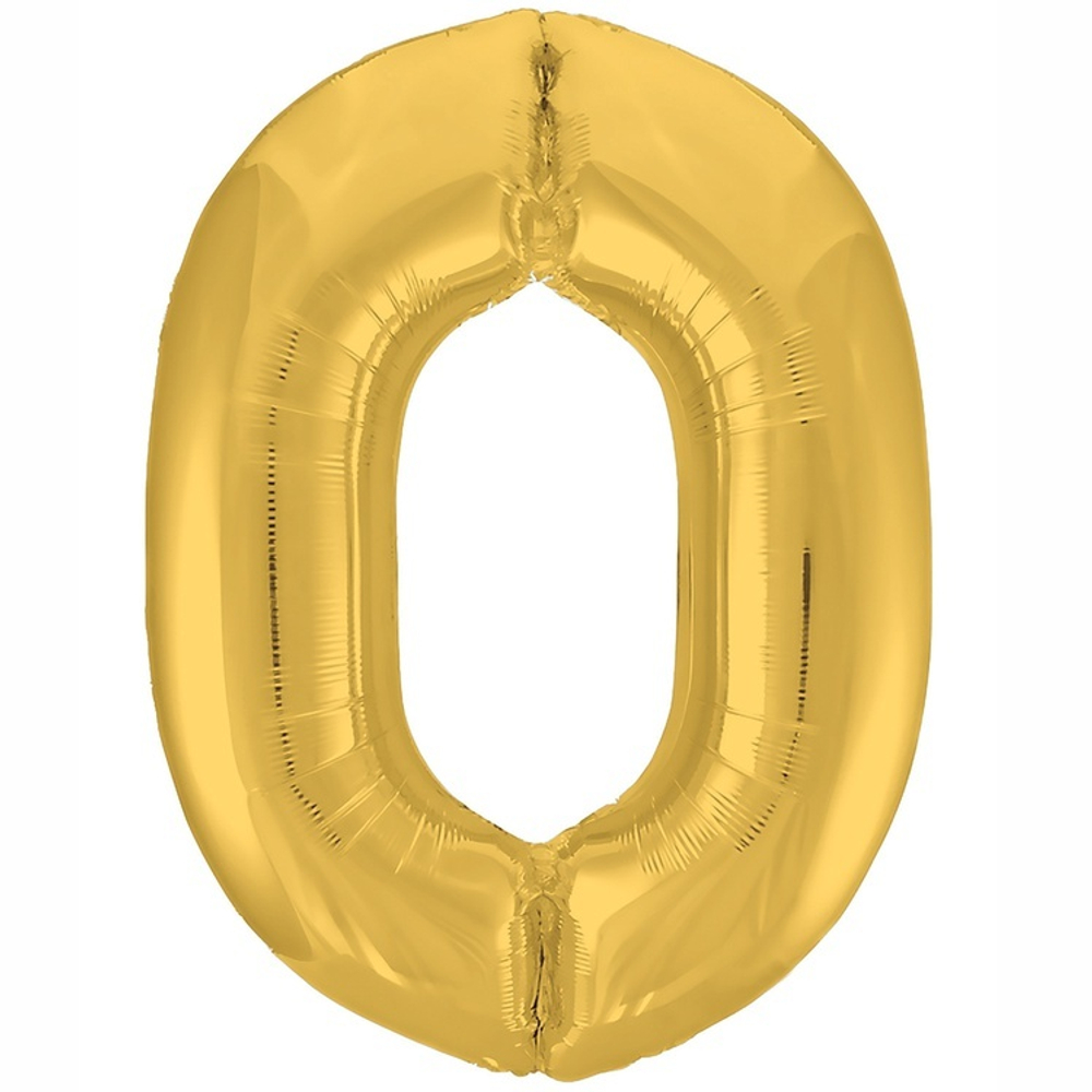 Шар ЦИФРА 0 Металлик Gold 40" 102 см