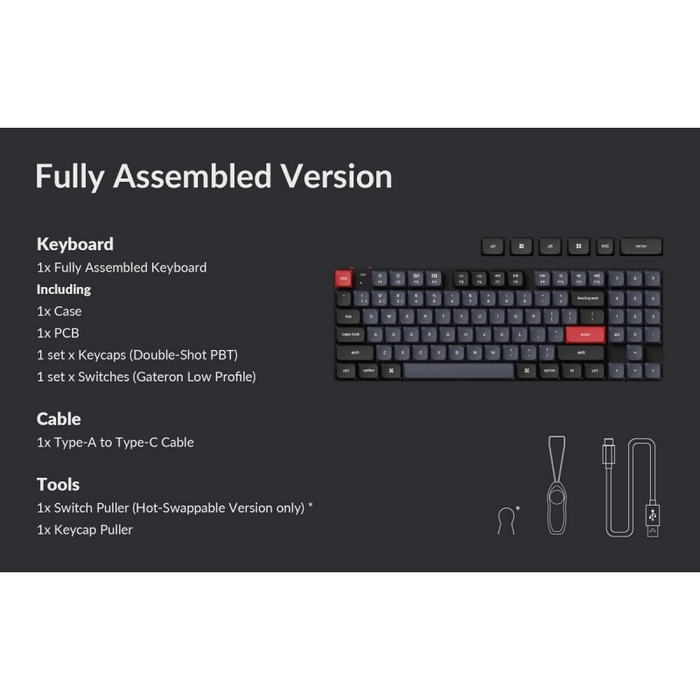 Беспроводная механическая клавиатура QMK Keychron K13 Pro, 90 клавиш, Hot-Swap, Gateron low profile Red Switch (K13P-H1)