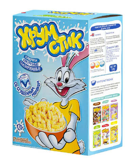 Палочки кукурузные глазированные "ХрумСтик" со сгущенным молоком 120г. Лидкон