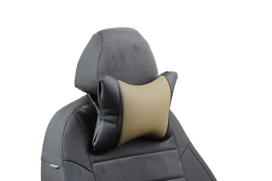 Автомобильная подушка "Косточка" под шею из экокожи
