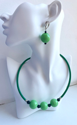 Комплект украшений из муранского стекла: колье, серьги