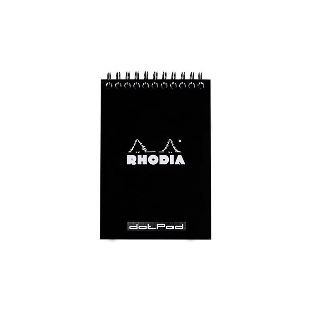 Блокнот Rhodia Classic на спирали A6 в точку 80 гр черный (135039C)