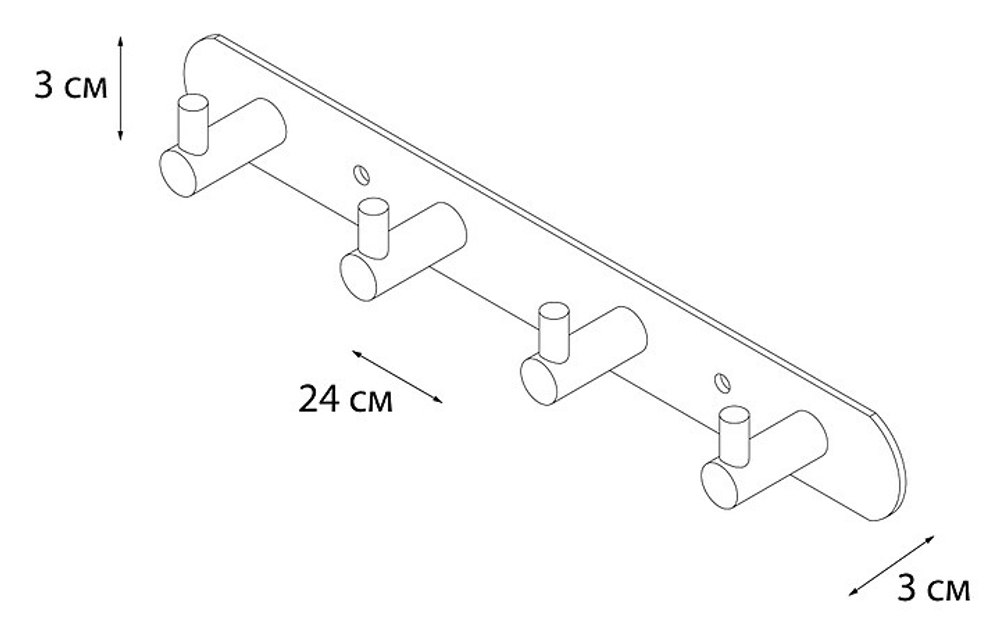 "HOTEL" Планка 4 крючка FX-31005-4