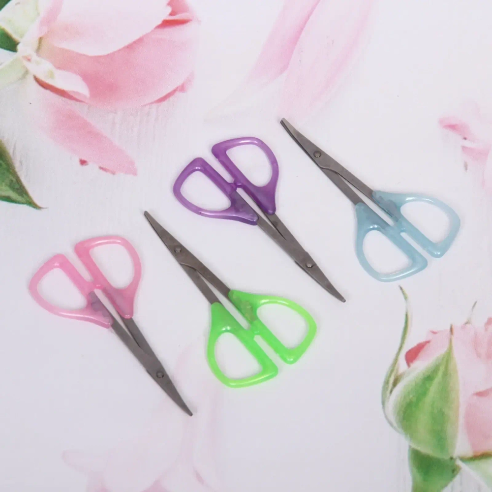 Ножницы маникюрные в пакете «Ultramarine», для кутикулы, загнутые, пластиковые ручки, 9см