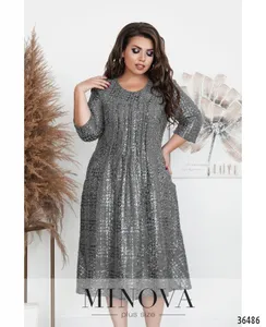 Платье 386-1-серый Minova