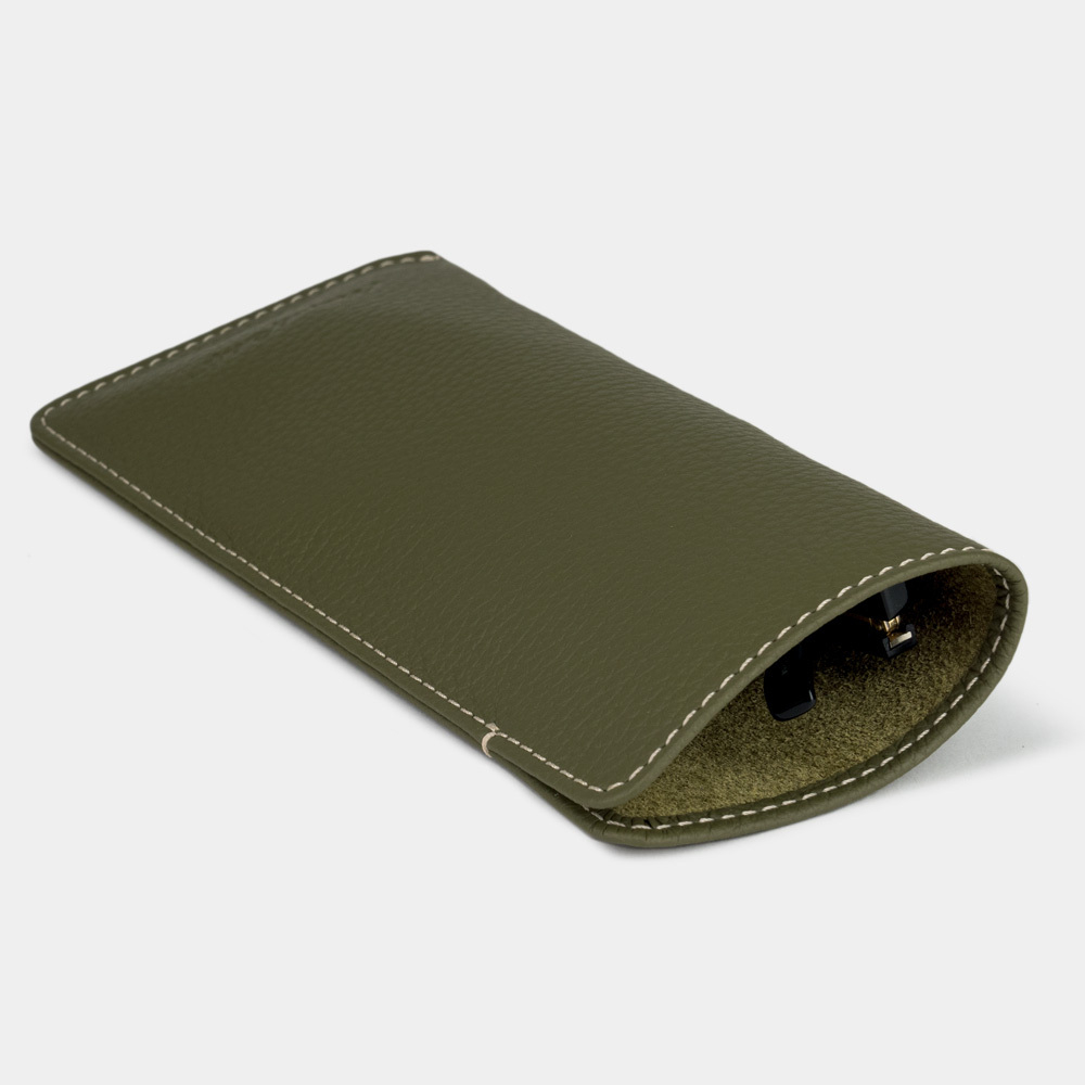 Футляр кожаный для очков Lunette Easy зеленого цвета