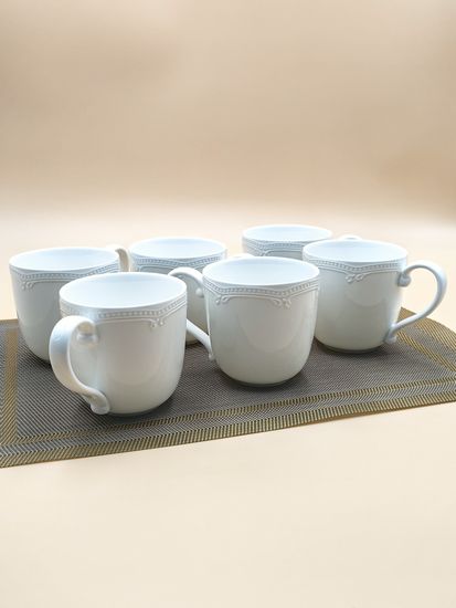 Набор кружек 350 мл. 6 штук "White Ornaments"