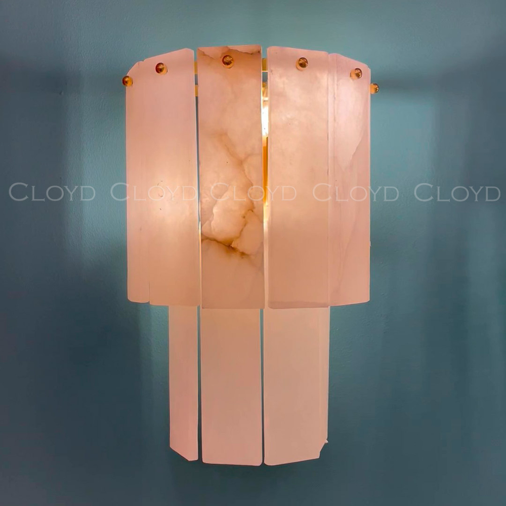 Бра Cloyd HERCULANUM-A W2 / выс. 28 см - алебастр - латунь (арт.20405)