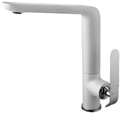 смеситель кухня LEMARK Melange с поворотным изливом, хром/белый LM4905CW