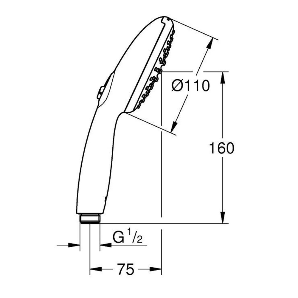 Ручной душ GROHE Vitalio Start 110, 2 режима струи, 9,5 л/мин, хром (27947002)