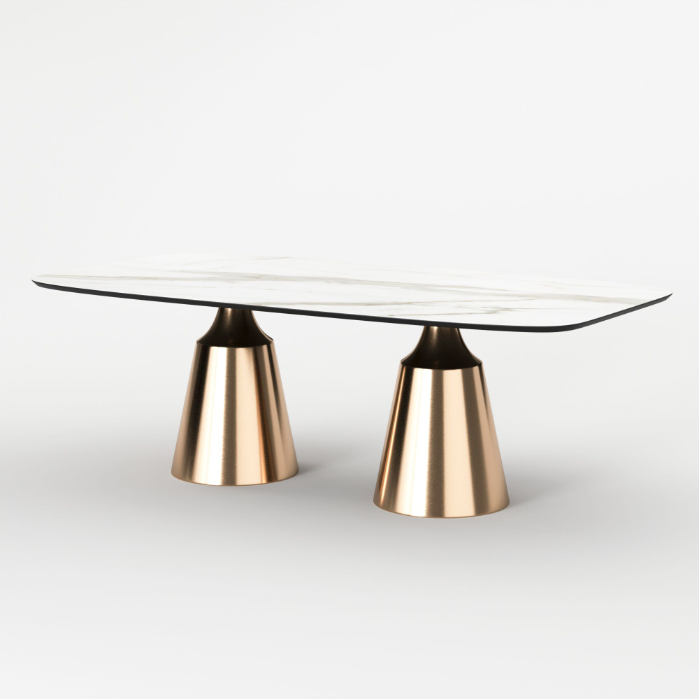 Стол овальный Lucas 230, керамика матовая, белая