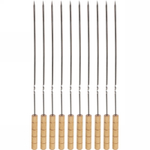 Набор шампуров 10 шт с деревянными ручками, длина 40 см, ширина 5 мм